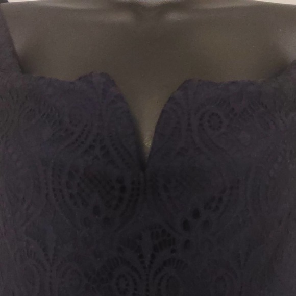 Guess LA Off the Shoulder Lace Midi Dress 10 Navy - Picture 6 of 11